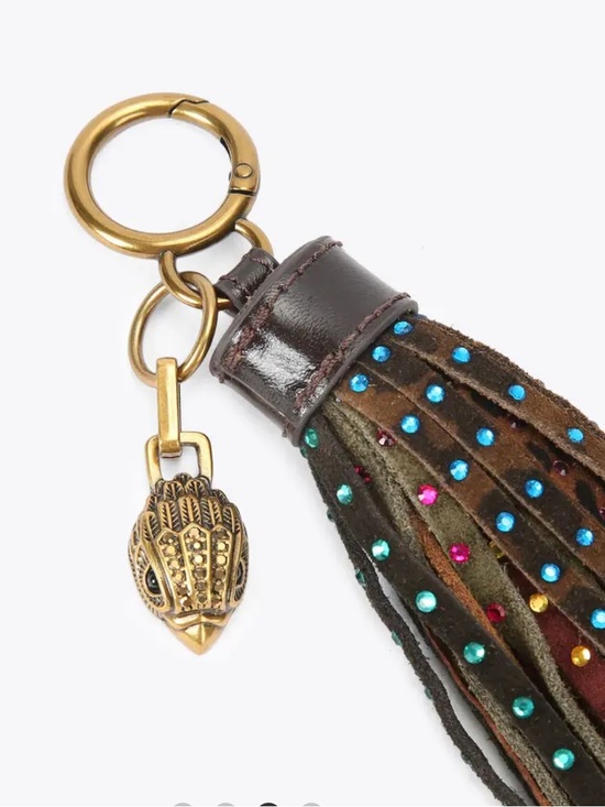 Kurt Geiger Accessories - Kurt Geiger tassel Crystal suede bag charm keychain key ring